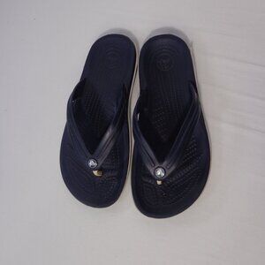 Crocs Crocband Unisex Men's 5 Women's 7‎ Flip Flops Navy Blue Sandals Slip On